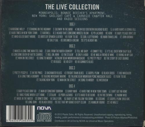 Bob Dylan Live Collection UK 4-CD album set (668881)